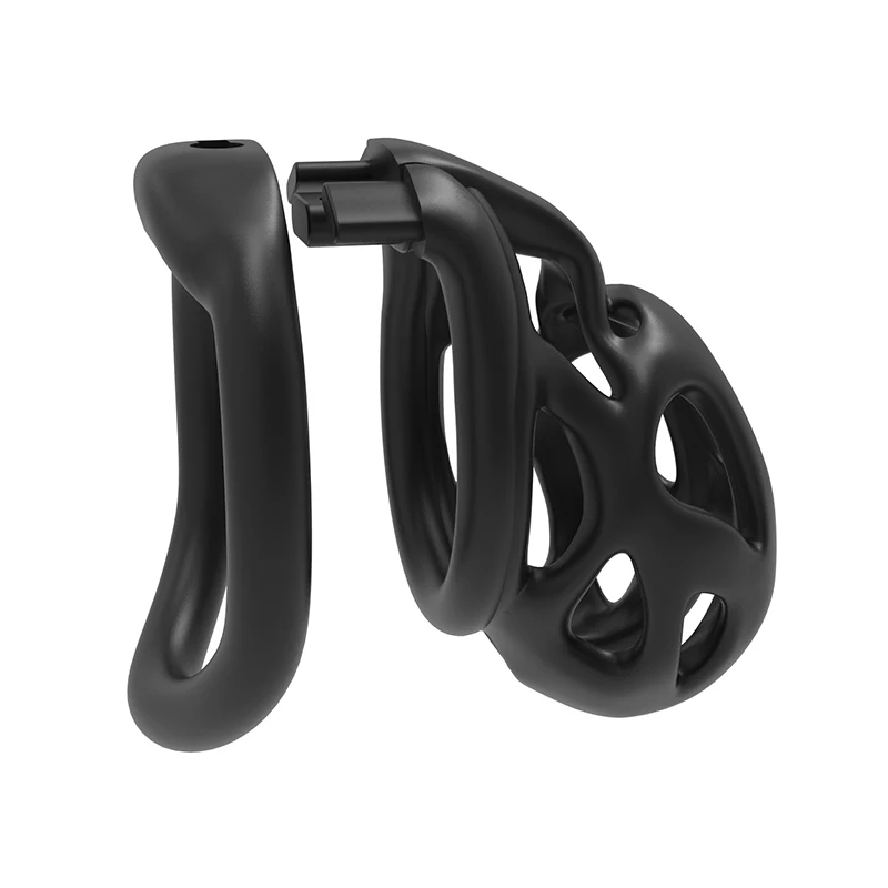 New ES6 Male Chastity Device Breathable Mini Lock Includes 4 Penis Rings Cock Cage Bondage Fetish Adult Sex Toys for Men A567 6