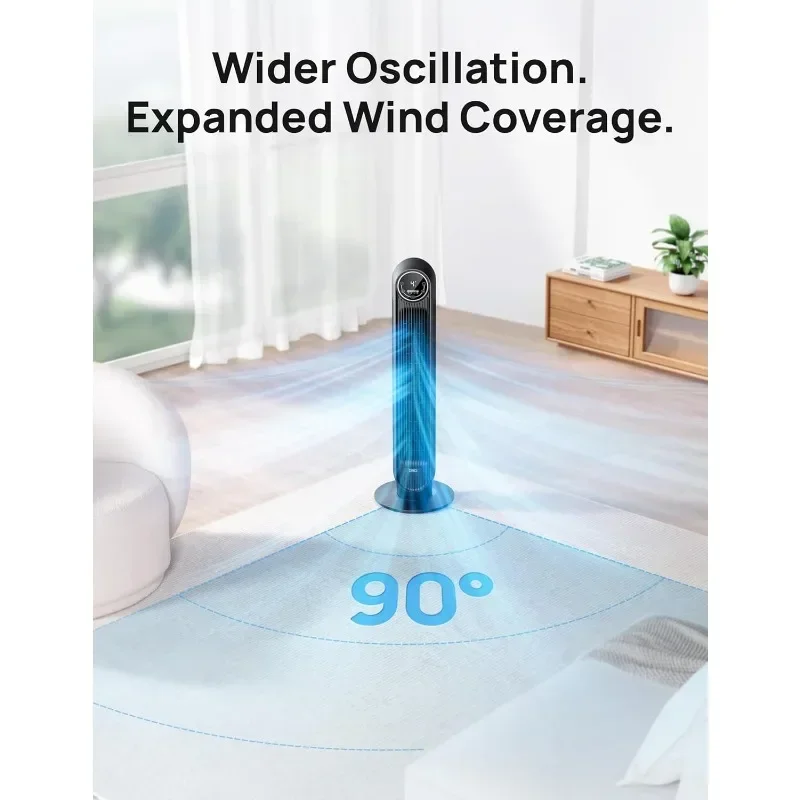 Ventilateur de tour Dreo pour chambre à coucher, sol silencieux pour intérieur, ventilateur sans lame debout, appareils de refroidissement