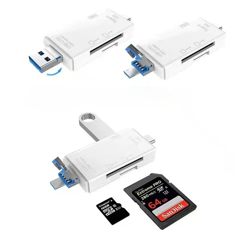 Otg Typ C SD TF Kartenleser 6 in 1 USB 3,0 Micro USB Flash Drive Adapter 5 Gbit/s Hoch geschwindigkeit übertragung Multifunktion kartenleser