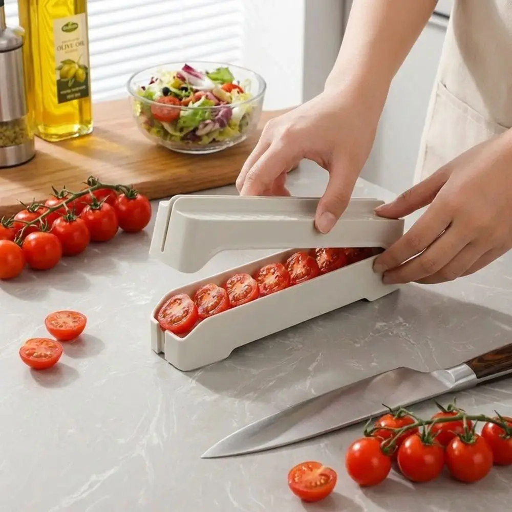 Easy Clean Manual Tomato Slicer Plastic Food Grade Fruit Cutter Fast Cutting Labor-Saving Tomato Cutting Guide Cake Decoration