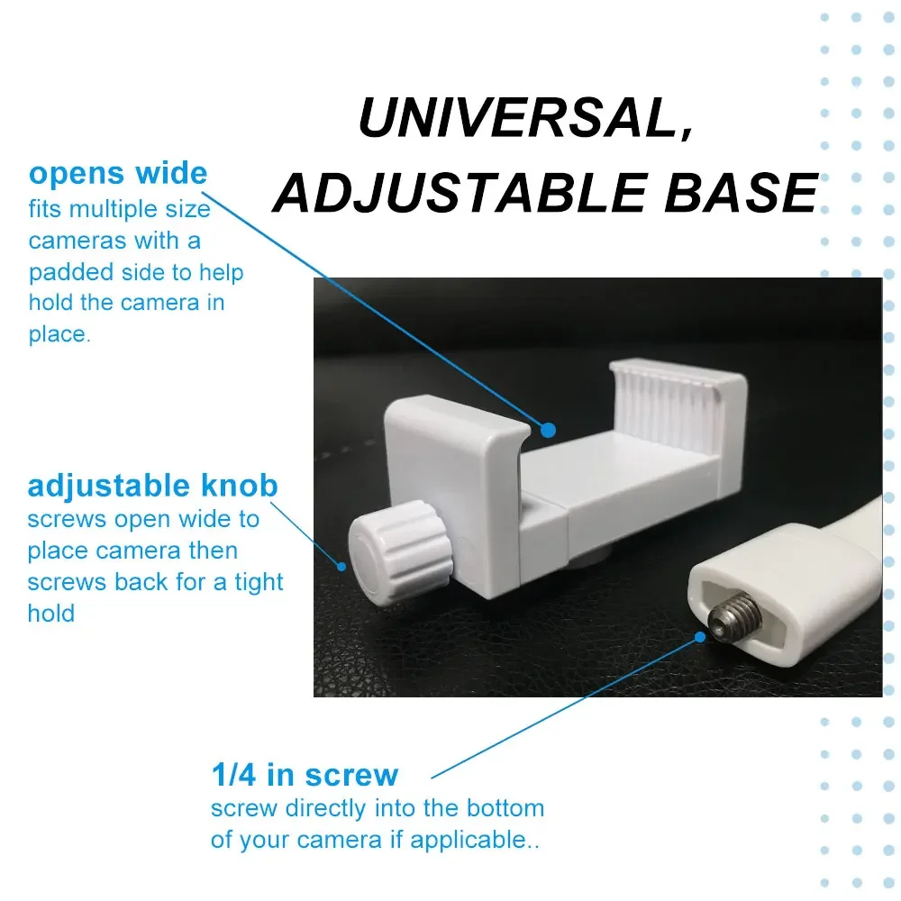 Long White Silicone Flexível Titular Monitor do Bebê, Baby Camera Stand, Ideal IP Camera Mount, Hole-Free Berço Rod