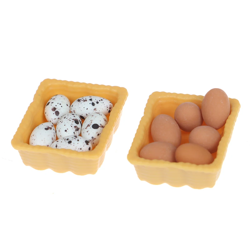 1:12 escala casa de bonecas em miniatura acessórios cozinha comida mini ovo com bandejas ovo para casa boneca cozinhar jogo comida