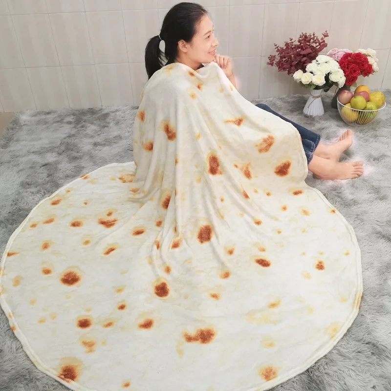 JBTP New Corn Tortilla Blanket Pita Lavash Soft Throw Blanket for Bed Fleece Sofa Plaid Plush Bedspreads Manta Burrito Koce