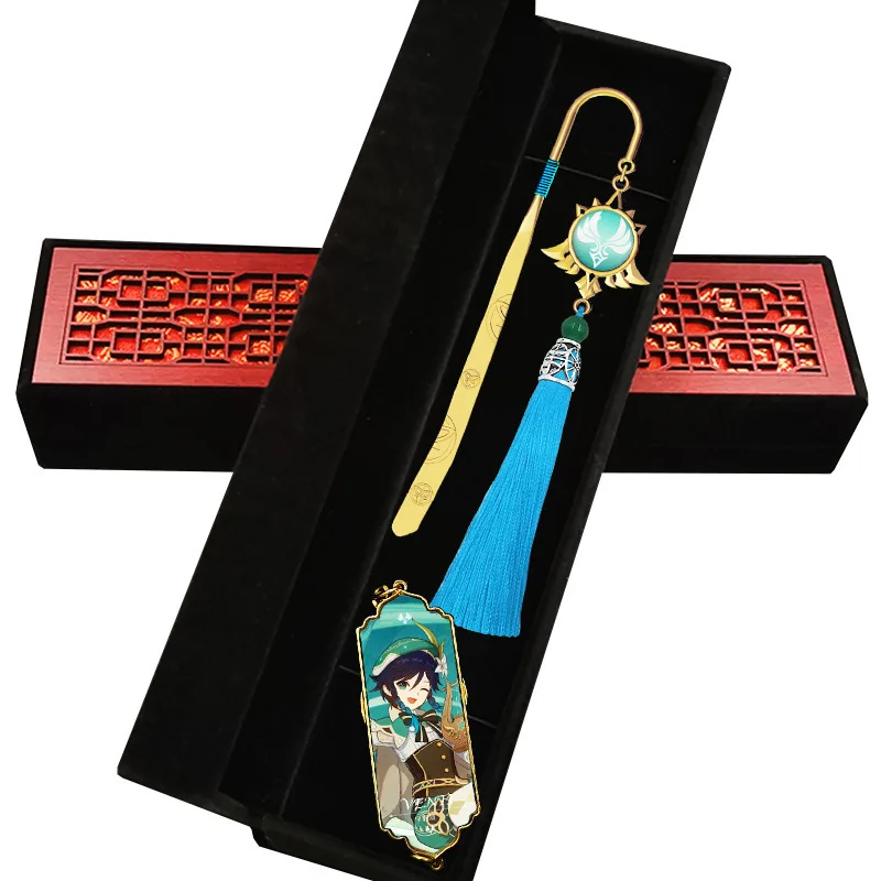 Genshin Xiao Layla Colorido Luminous Exquisite Bookmark Set, Funcional, Design exclusivo, Material Escolar, Artigos de papelaria impermeável