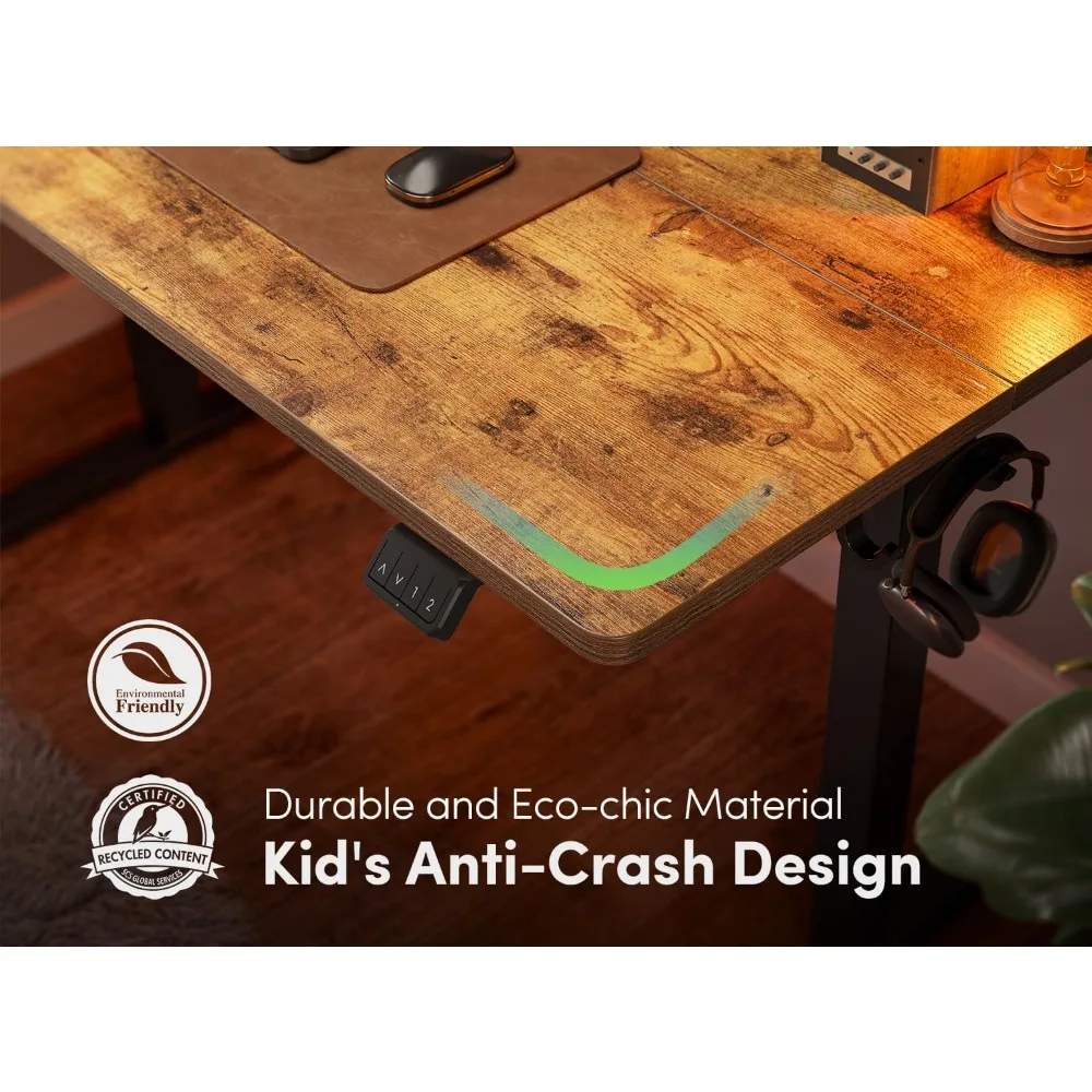 โต๊ะทำงานปรับระดับความสูงได้ด้วยระบบไฟฟ้า ขนาด 48x24 นิ้ว โต๊ะทำงานแบบยืน-นั่ง สำหรับโฮมออฟฟิศ คอมพิวเตอร์เวิร์คสเตชั่น รุ่นวินต้า