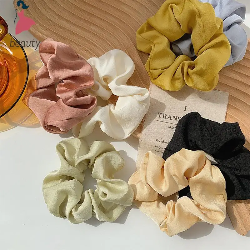 Scrunchie de seda elástico para mujer, banda para el cabello Multicolor hecha a mano, soporte para cola de caballo, diadema, accesorios para el cabello