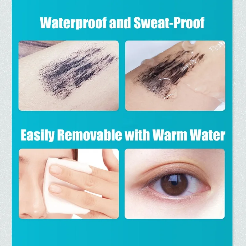 ダブルインワンマスカラシルクファイバー防水マスカラまつげエクステンション用黒厚い延長まつげ化粧品 1 個