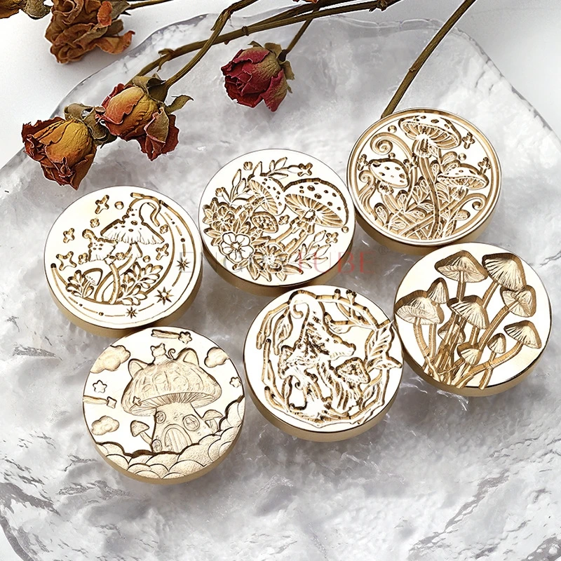 3D Roses Mushroom Wax Seal Stamp Butterfly Wizard Magic Flower Elf Antique Scrapbooking Sollos Stempel Craft Wedding Decorative