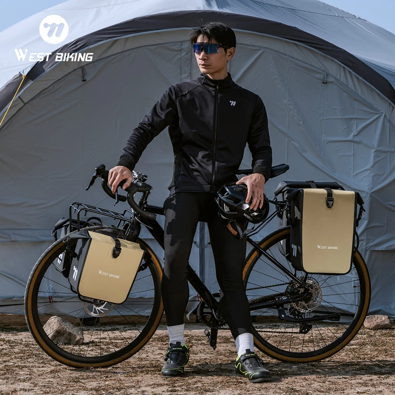 WEST BIKING 12-20L Bike Rack Bag Fully Waterproof Quick-Release Buckles Bicycle Rack Bag 3D Structured Wear-Resistant Rack Bag