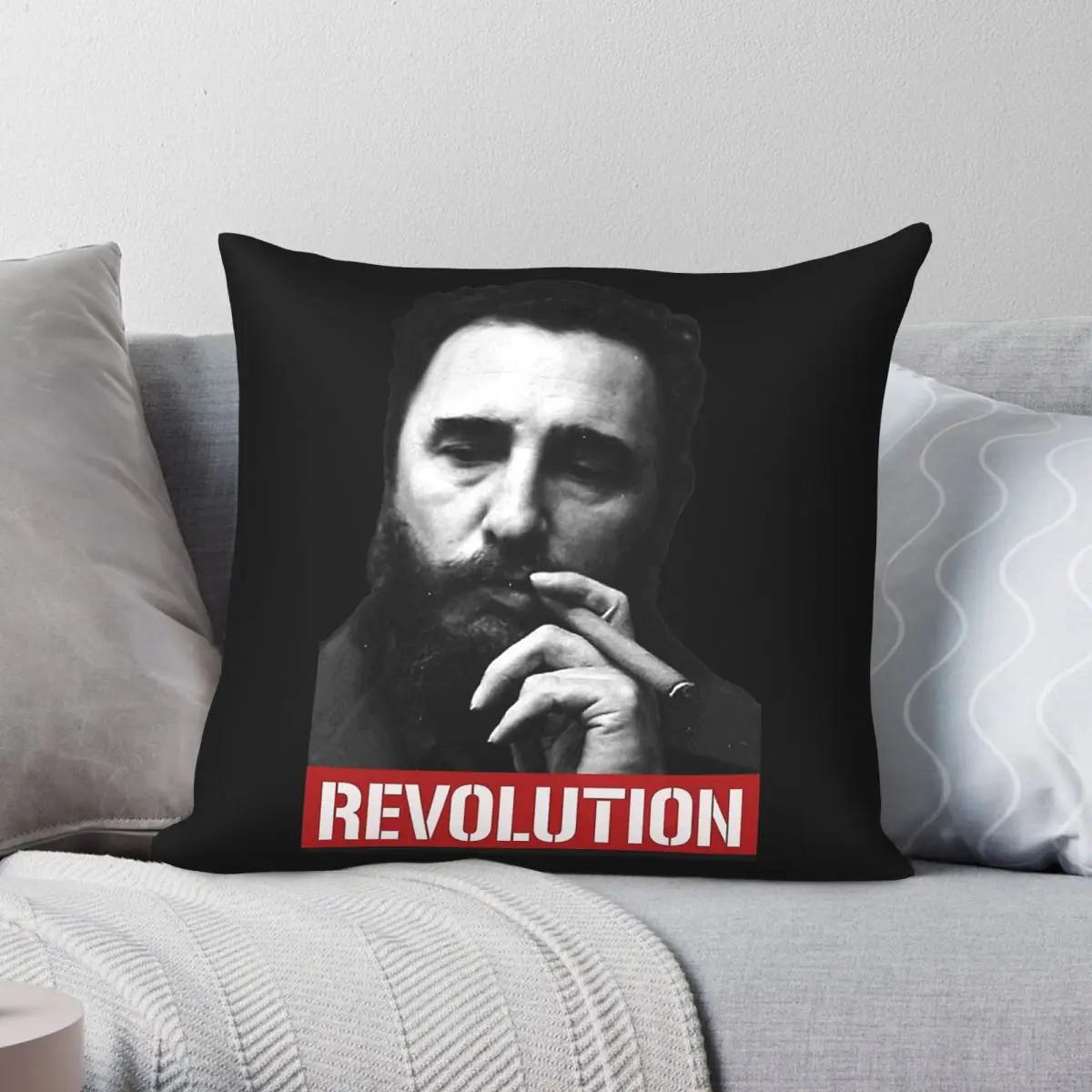 Fidel Castro Revolution Square Pillowcase Polyester Linen Velvet Creative Zip Decorative Pillow Case Sofa Seater Cushion Cover