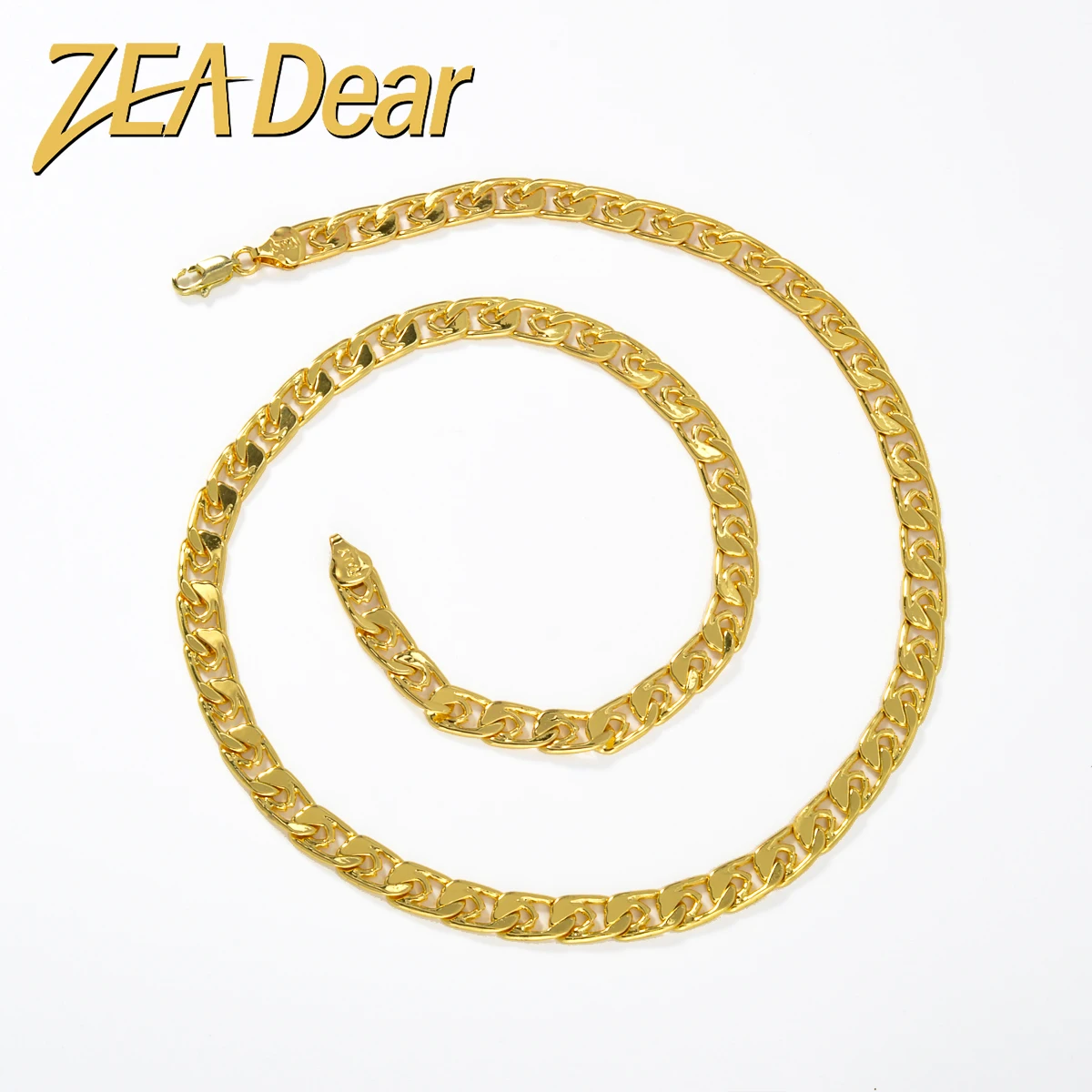 ZEADear Necklace Gold Color Chains 18K Copper Necklaces Metal 20in 24in Daily Accessories Engagement Women Links Birthday Gift