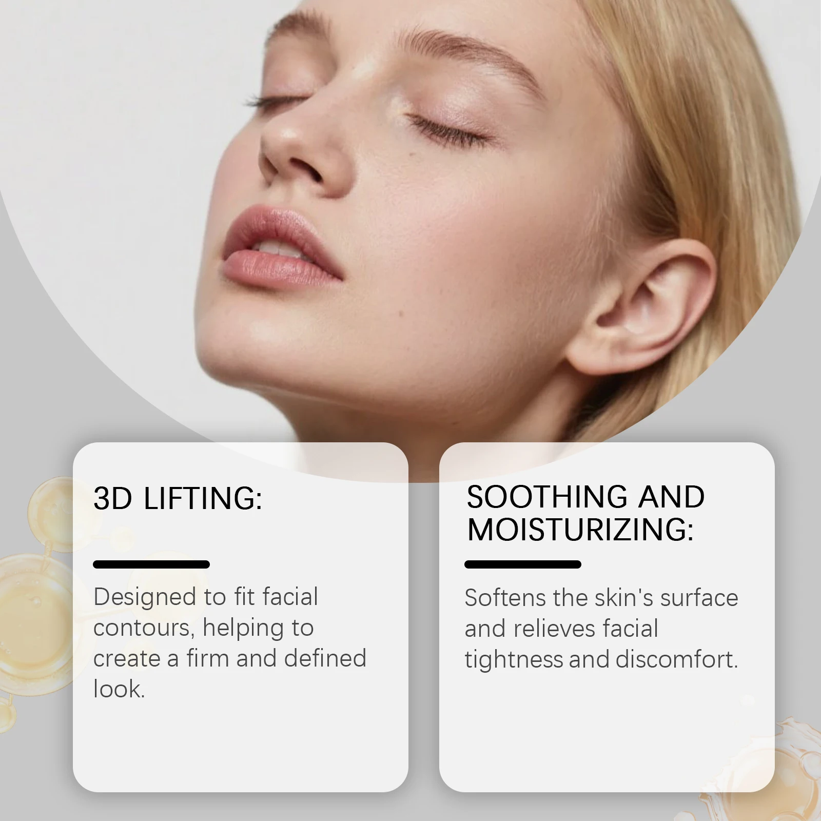 The new hanging ear lifting mask moisturizes and shrinks pores, and is used to lift facial contours and reduce fine lines.