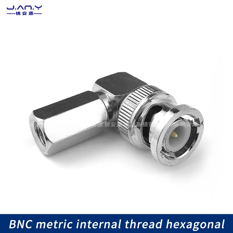 

Pure copper right angle BNC revolution hexagonal bending joint RG59 video signal connector Q9 revolution internal thread head