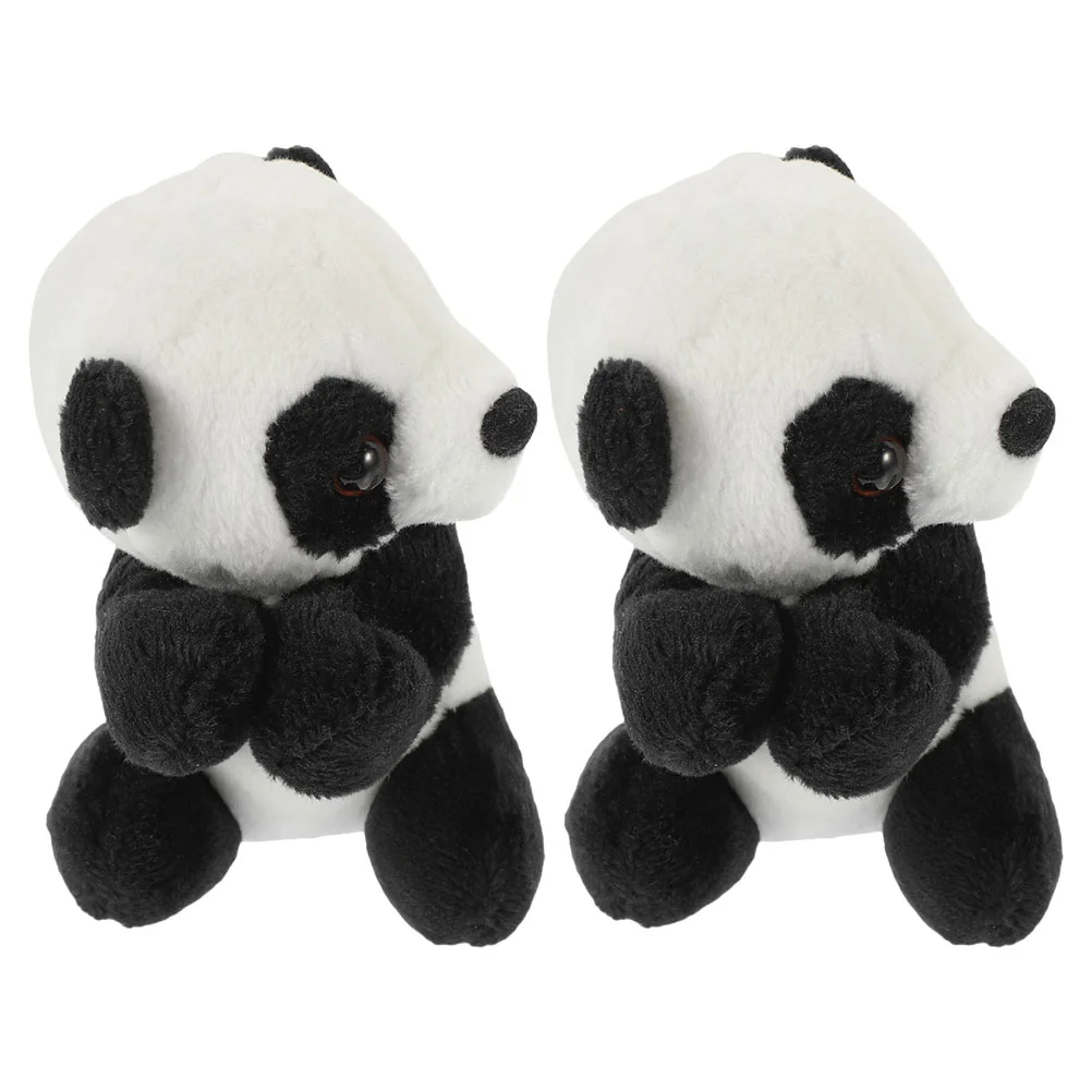 

2 Pcs Panda Clip Plush Animal for Memo Mini Cartoon Note Photo Pp Cotton Short