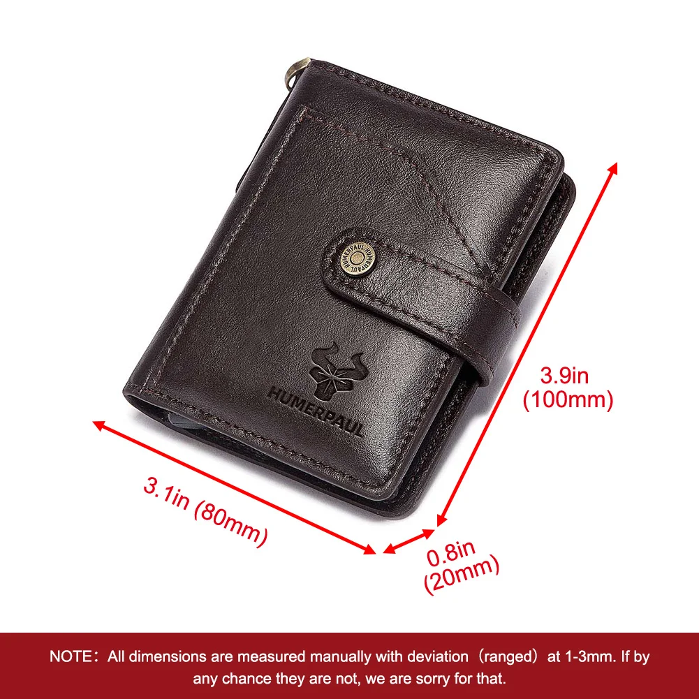 Genuine Leather Small Money Wallets for Men RFID Protected Pop Up Credit Card Holder Aluminium Smart Wallet with Money Clip