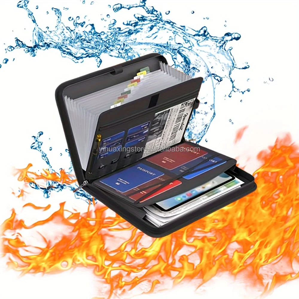 

13-карманная прозрачная расширяющаяся папка для документов, огнестойкий органайзер для файлов-гармошка с ручкой