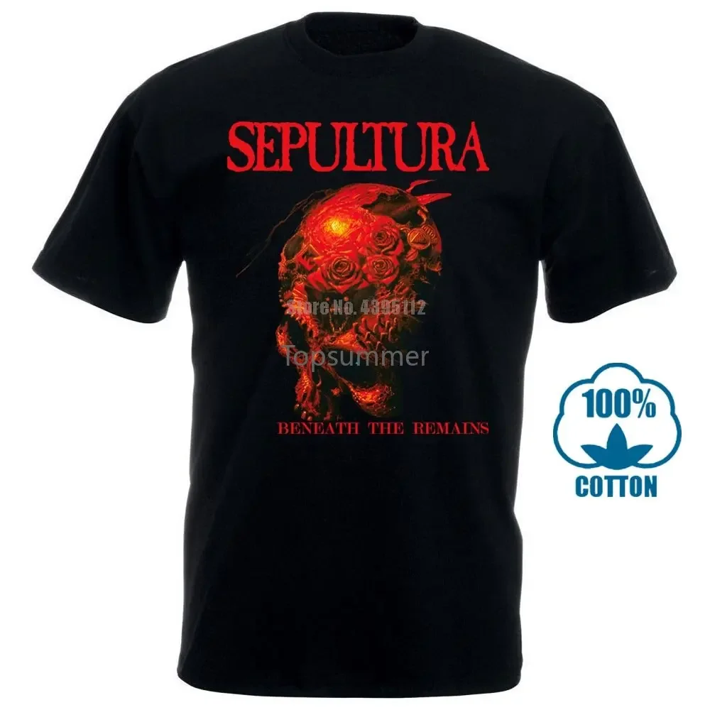 

Sepultura Beneath The Remains 1989 Black T Shirt Men Shirt Rock Band Tee Music Fashion T Shirt Hipster Cool Tops