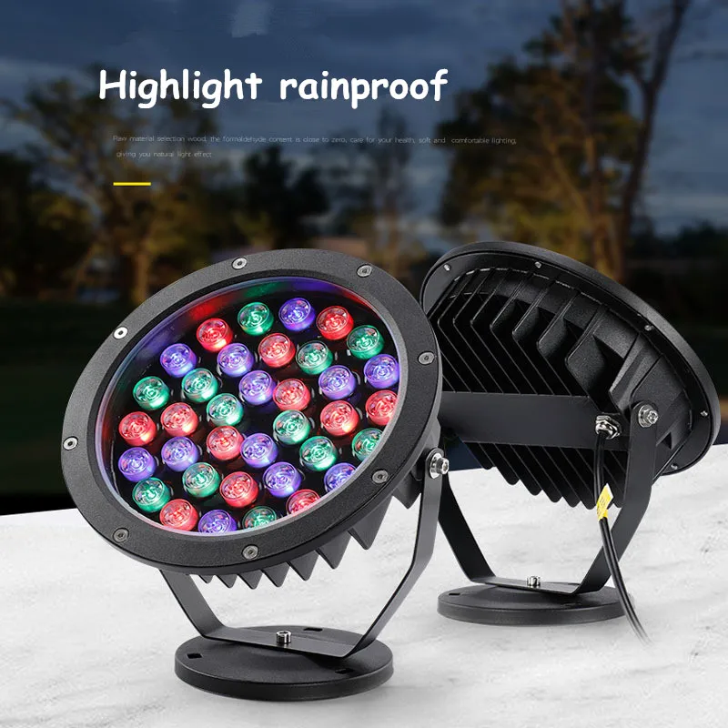 

12w 18w 24w RGB LED Garden Lawn Lamps 220V Landscape Lights Waterproof IP65 colorful Path Wall Tree Flag Outdoor Spike Spotlight