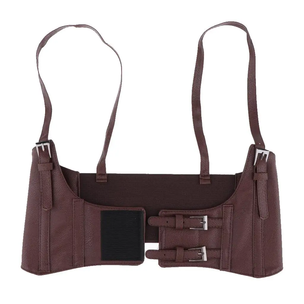 Corset Cinch Band Adjustable Artificial Leather Underbust Wide Belt for Women Hourglass Dress Accessory Peplum