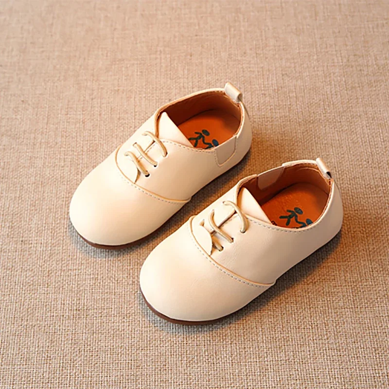 Shoes Kids Baby Girl Pu Leather Sneakers Children\'s Soft Bottom Single Shoe Boys Leather Shoes Spring Autumn SMG021