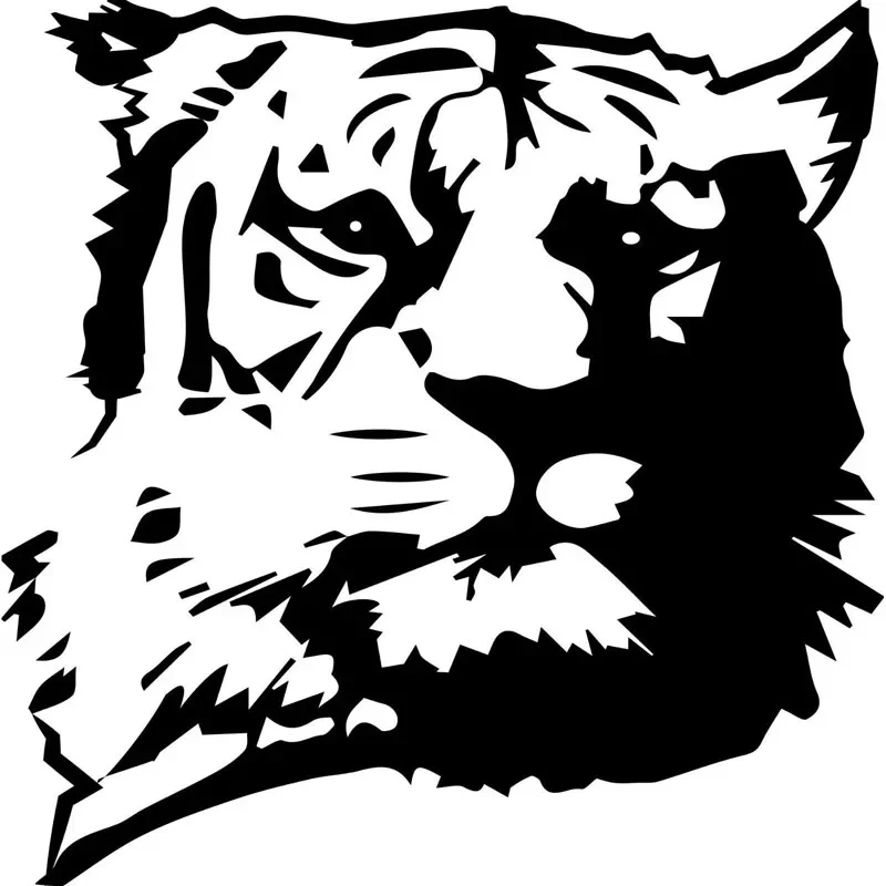 

Tiger Head Pattern Decals High Quality Car Window Decoration Personality Pvc Waterproof Decals Black/white, 20cm*20cm