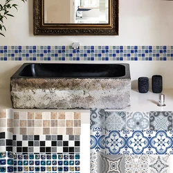 10x200cm Mosaic Tile Wall Sticker Self Adhesive Border Sticker Bathroom Kitchen Waistline Skirting Board Sticker Home Decoration