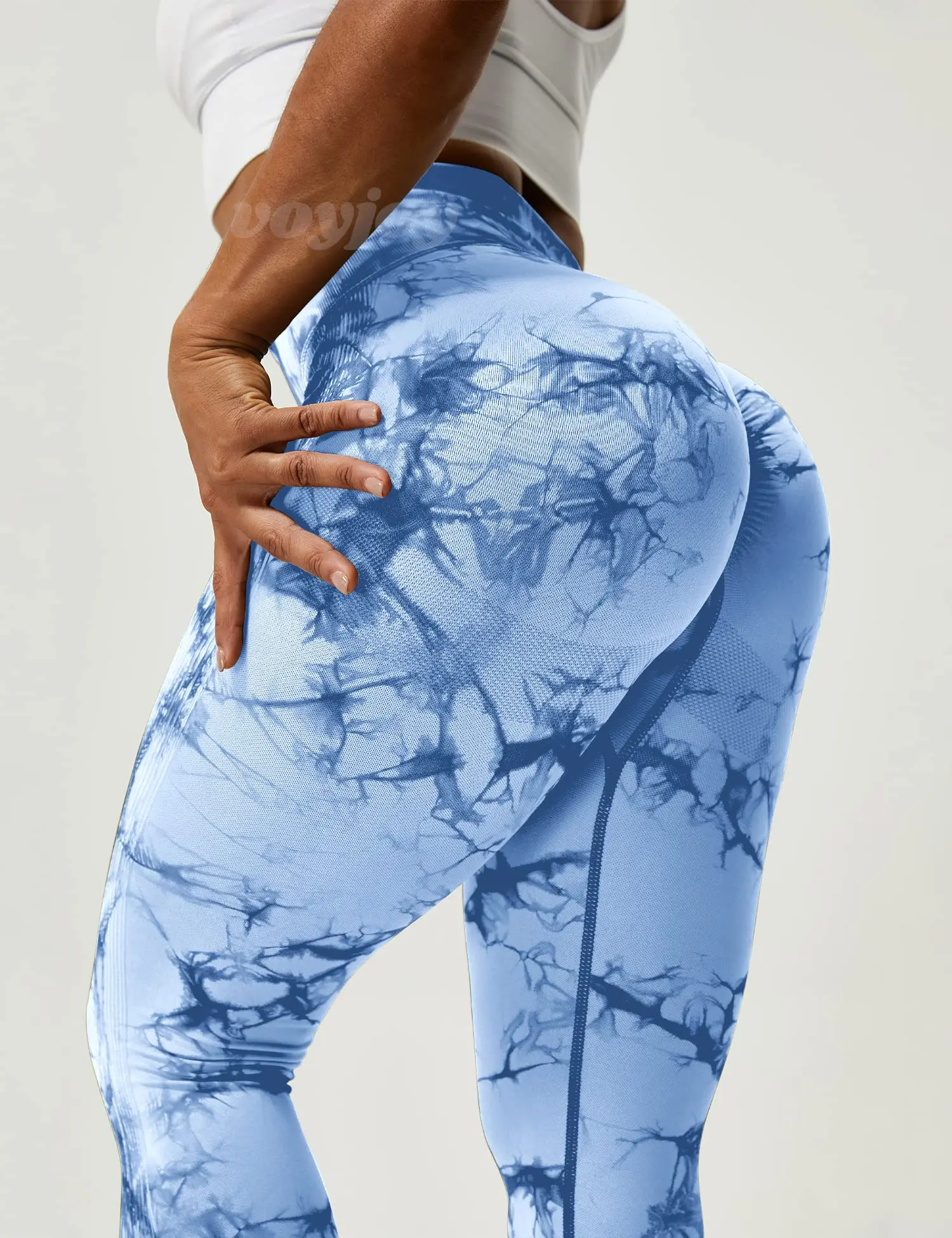 Tie Dye Naadloze Leggings Voor Dames Hoge Taille Yogabroek, Scrunch Butt Lifting Elastische Panty