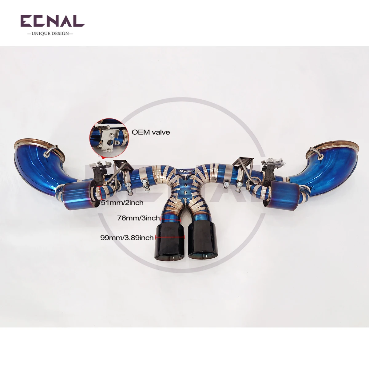 

Ecnal Exhaust Axle-back Pipe with OEM Valve Muffler Titanium Alloy Gintani Sport Exhaust System for Porsche 992 GT3 4.0T