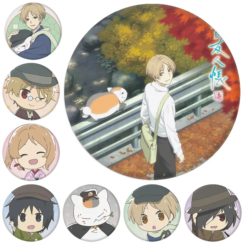 Chibi Anime Natsume's Book of Friends Natsume Takashi Madara Kappa Cosplay Costume Badge Pin SPTE Tinplate Brooch Accessories