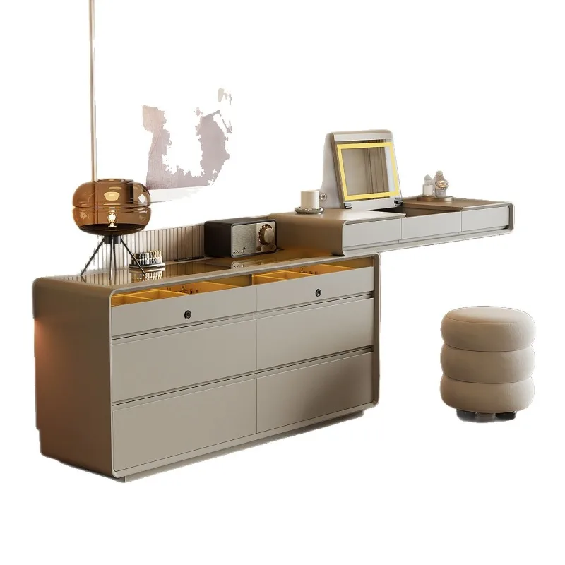 Minimalist dresser chest cabinet integrated light luxury makeup table
