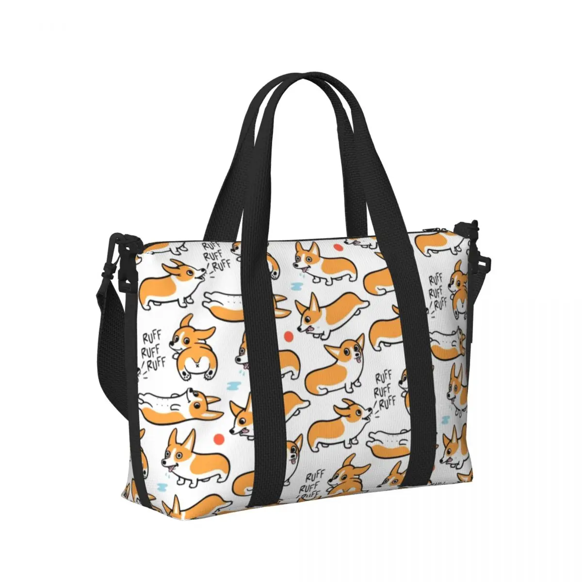 Bolso lindo personalizado del totalizador del Corgis para las bolsas de viaje de la playa del gimnasio del perro del Corgi galés de la capacidad grande de las mujeres