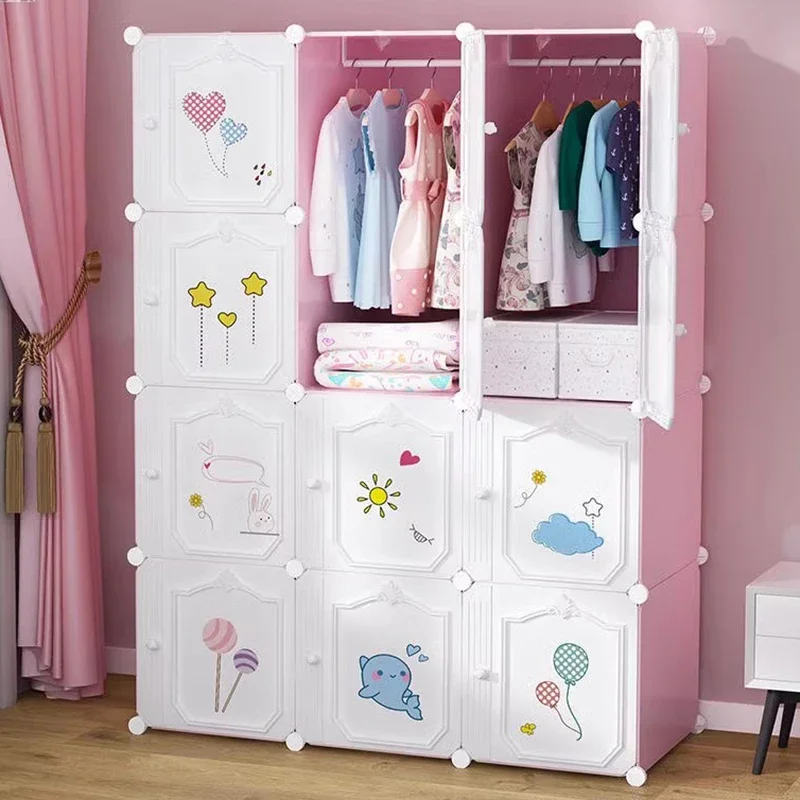 Minimalist Modern Wardrobe Fabric Nightstands Mirror Cabinets Wardrobe Partitions Simple Clothe Plastic Mueble Strendy Furniture