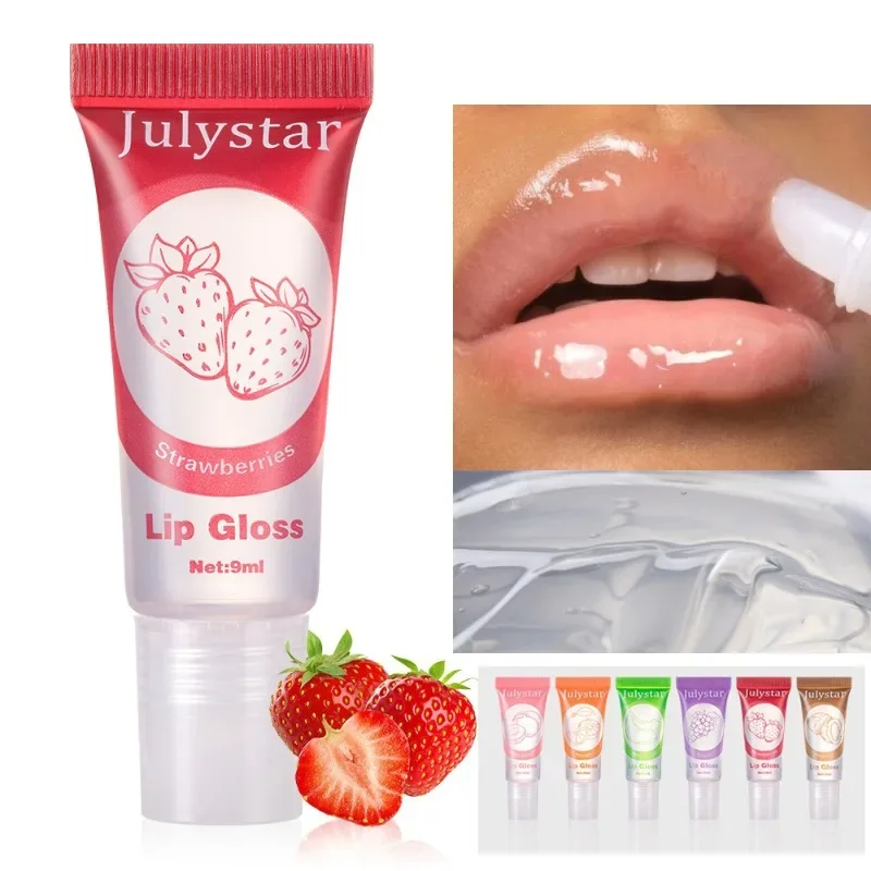 Vitamin E Fruit Flavored Lip Oil Peach Jelly Moisturizing Hydrating Lip Gloss Long Lasting Hydration Lip Care Clear Base Makeup