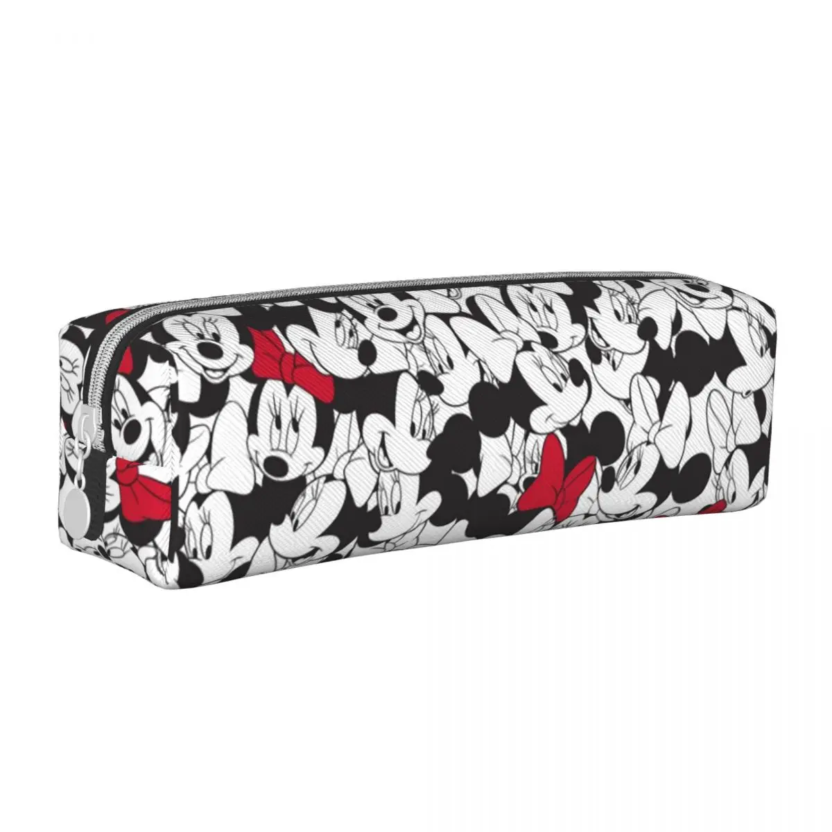 Mickey Mouse Minnie Red Bow Pattern Pencil Case Pencilcases Pen Box Girls Boys Bag School Supplies Zipper Stationery