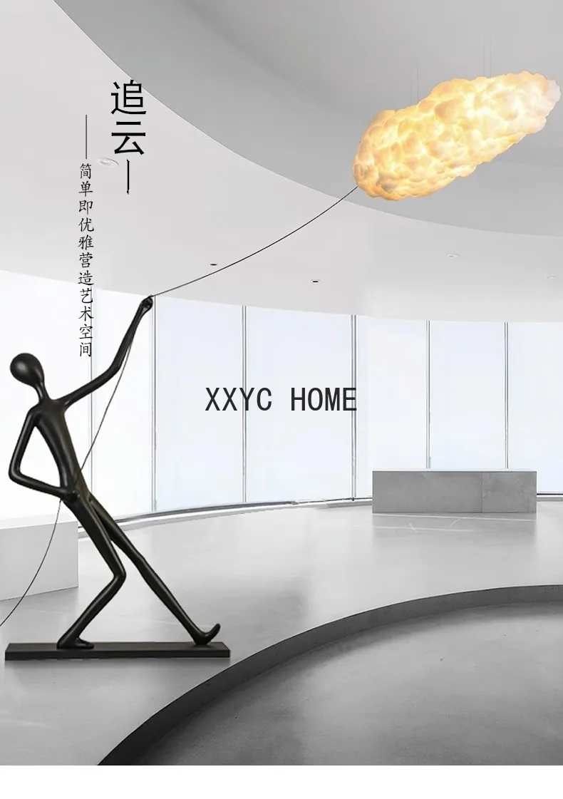 

Cloud Lamp Humanoid Art Floor Lamp Hotel Mall Light Luxury Sculpture Decoration Big Decorations