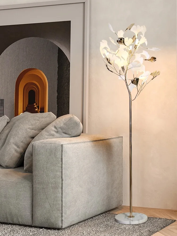 

Современный светодиодный торшер в форме листа гинкго для гостиной, спальни, лофта, прикроватный светильник, RGB-торшер для кабинета, декоративное освещение для дома