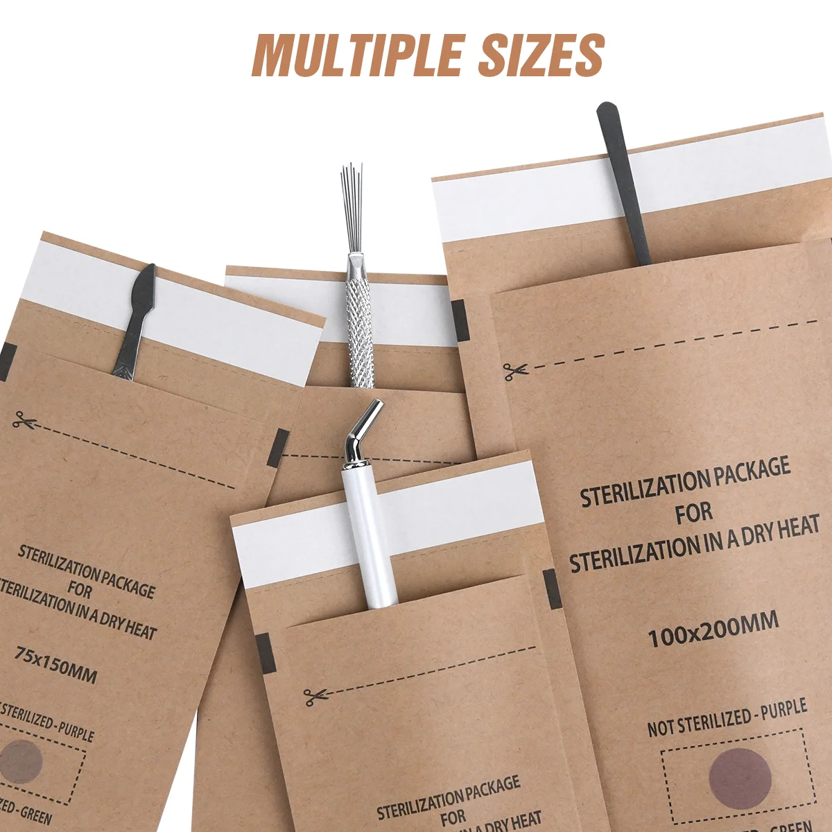 Self-sealing Sterilization Pouches for Dentist Tools, Autoclave Sterilizer Bags Cleaning Bags Sterilizer for Tattoo Dental Nail