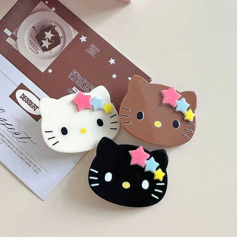 Заколка для волос Kawaii Star Kt Cat, симпатичная Милая заколка для волос в виде кошки, аниме мультяшный боковой зажим для женщин и девочек, модные аксессуары для волос