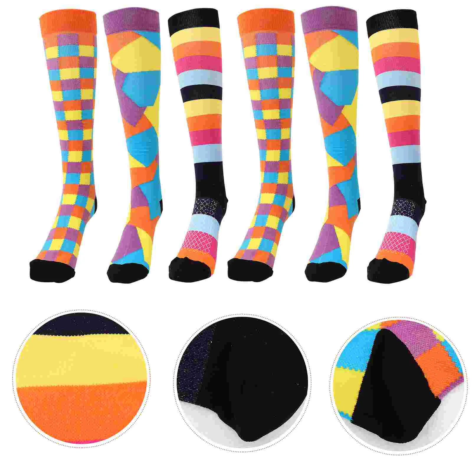 Stockings High Socks Women Clown Accessories for Thigh Compression Striped