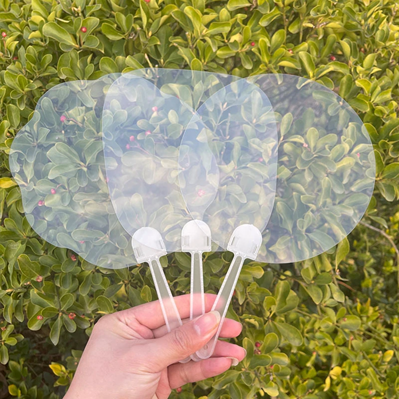 10pcs Blank Plastic Transparent Fans Children DIY Art Fan Wedding Birthday Party Back Gifts Girlfriend Boyfriend Creative Gifts