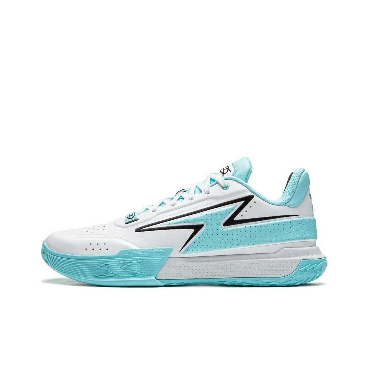 Li Ning Slip Resistant, Abrasion Resistant, Lightweight Low top Basketball Shoes Men's White Blue ABPU039-4