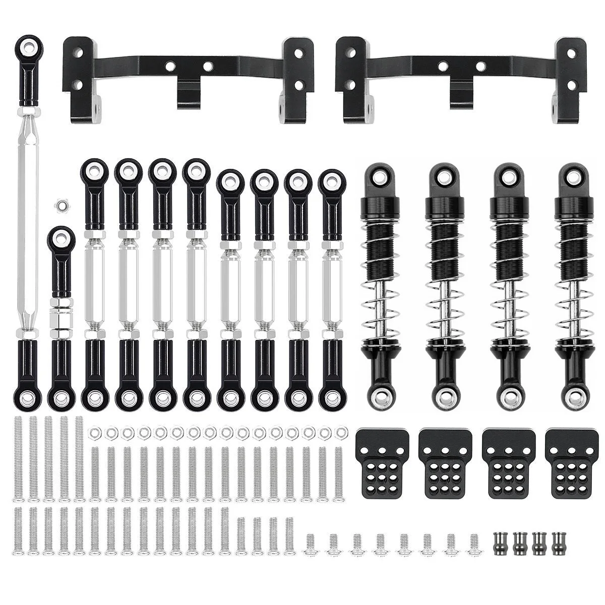 WPL C14 C24 MN D90 MN99S Metal Chassis Link Rod Pull Rod Mount Holder Shock Absorber Set RC Car Upgrades Parts Accessories