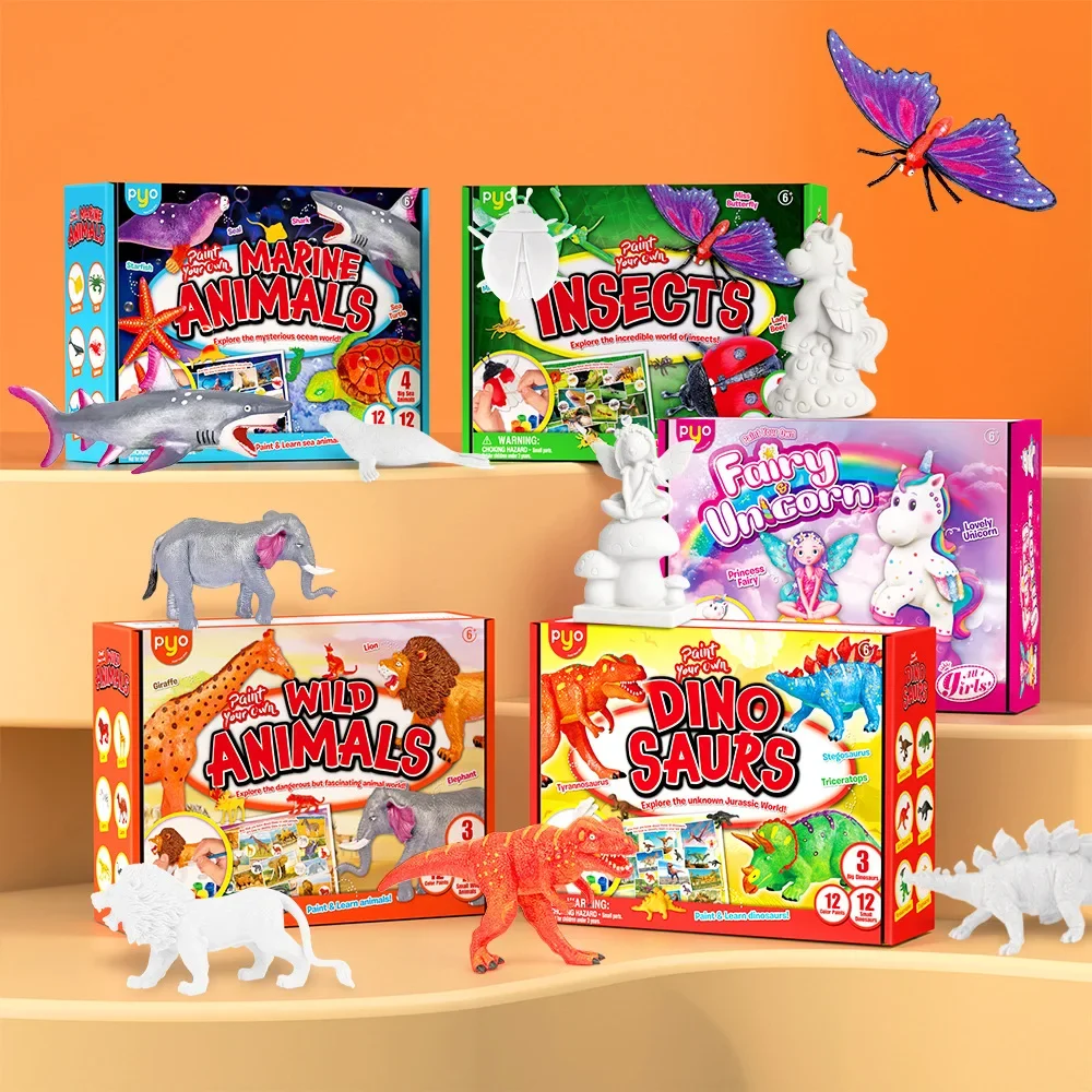 DIY Kinderform Malerei Farbe lernen Dinosaurier Insekten Meerestiere Wildtiere Fee Einhorn Lernpuzzle Spielzeugset