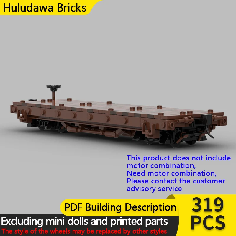 

City Car Model MOC Building Bricks Narrow Gauge Train Flat Car Modular Technology Children Holiday Gifts Assemble Toys Suit