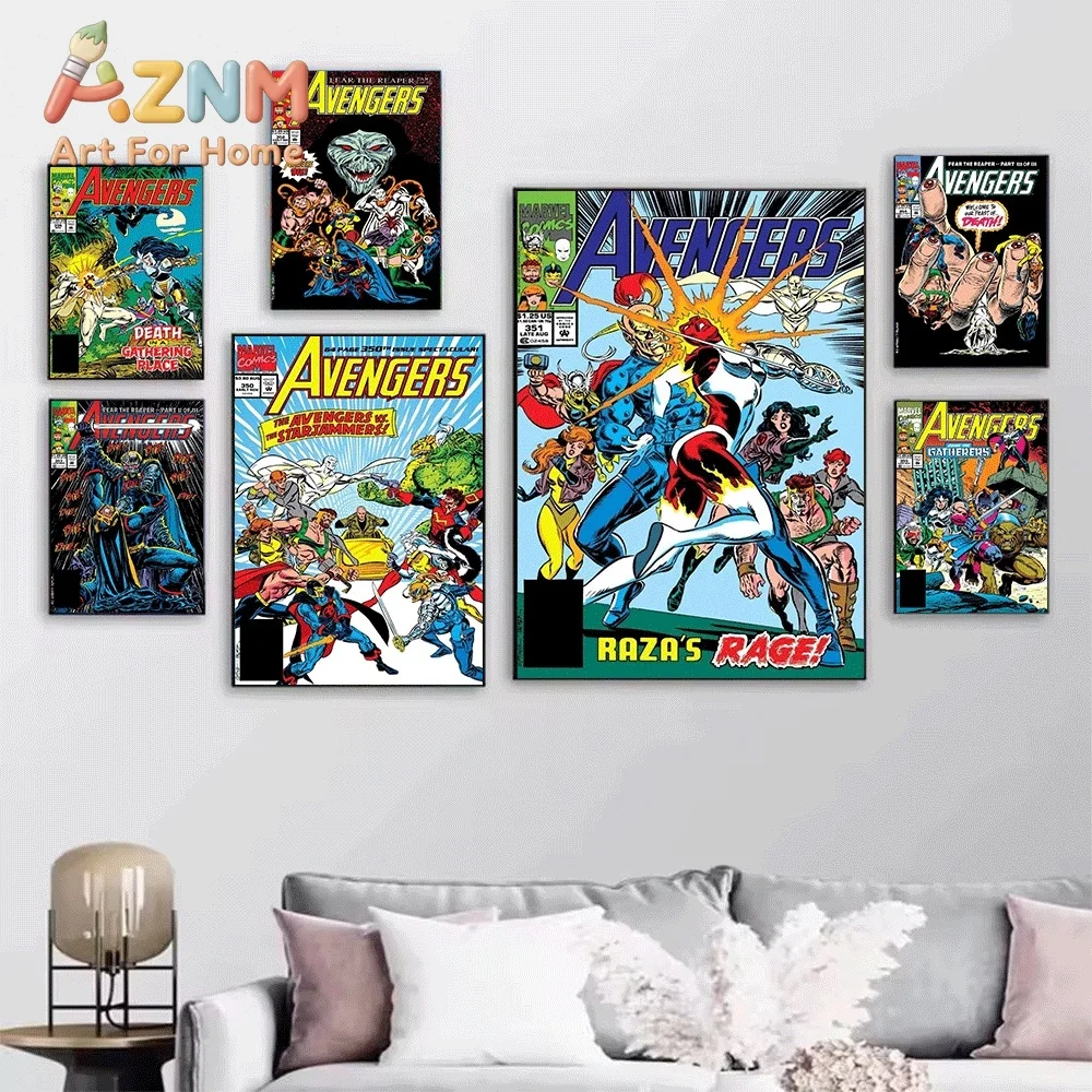 AZNM The Avengers #347 The Death Of A Galaxy Comic Canvas Wall Art No Frame Vintage Superhero Print Poster Home Decor