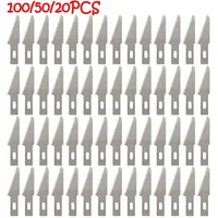 100/50Pcs Metal Scalpel Knife Engraving Knife Blades Wood Carving Knife Blade Replacement Surgical Sculpture Cutting Tools