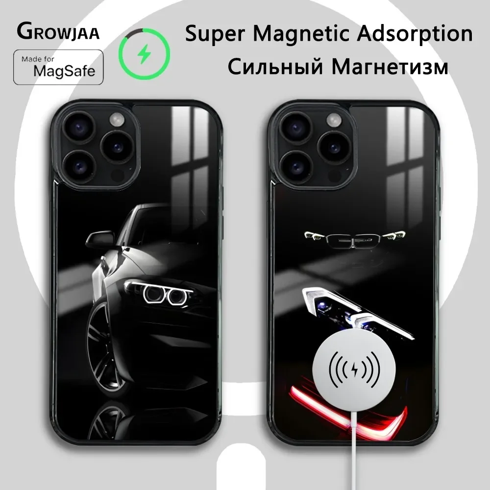 Cool SuperCar-B-BmW Phone Case For iPhone 16 15 14 13 12 11 Pro Max Plus Mini Magsafe Mirror Wireless Magnetic Cover