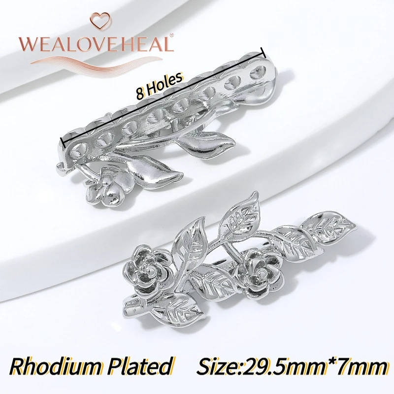 18K vergoldete Messing-Abstandsperlen in Rosenblüten- und Blattform, Mehrfachloch-Verbinder, DIY-Schmuckzubehör für die Herstellung von Perlenarmbändern und Halsketten – Detail 27