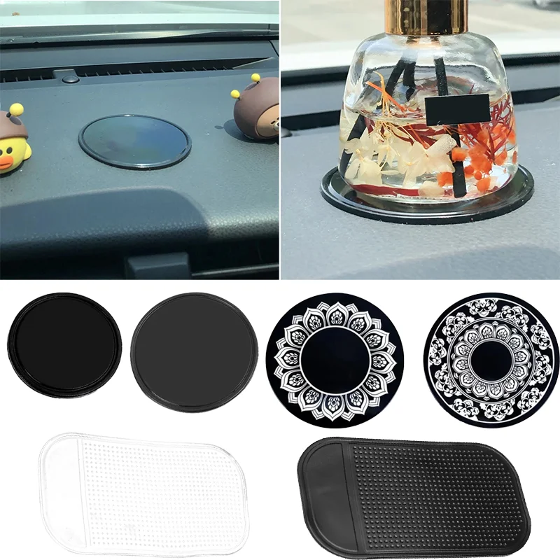 5/8/12M Car Round Shape PU Anti-slip Mat High Quality Multifunction Perfume Pad Automobile Interior Decoration Accessories