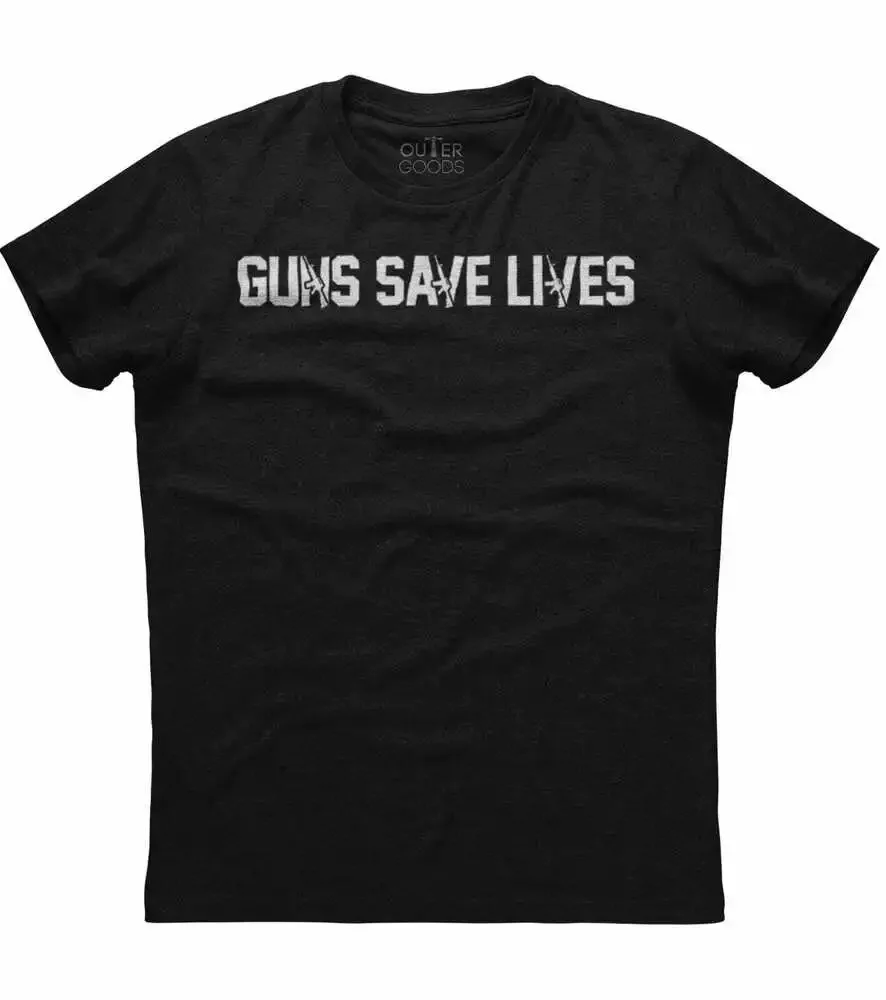 Guns Save Lives, Gun Owner Patriotic T-Shirt 100% Cotton O-Neck Summer Short Sleeve Casual Mens T-shirt Size S-3XL